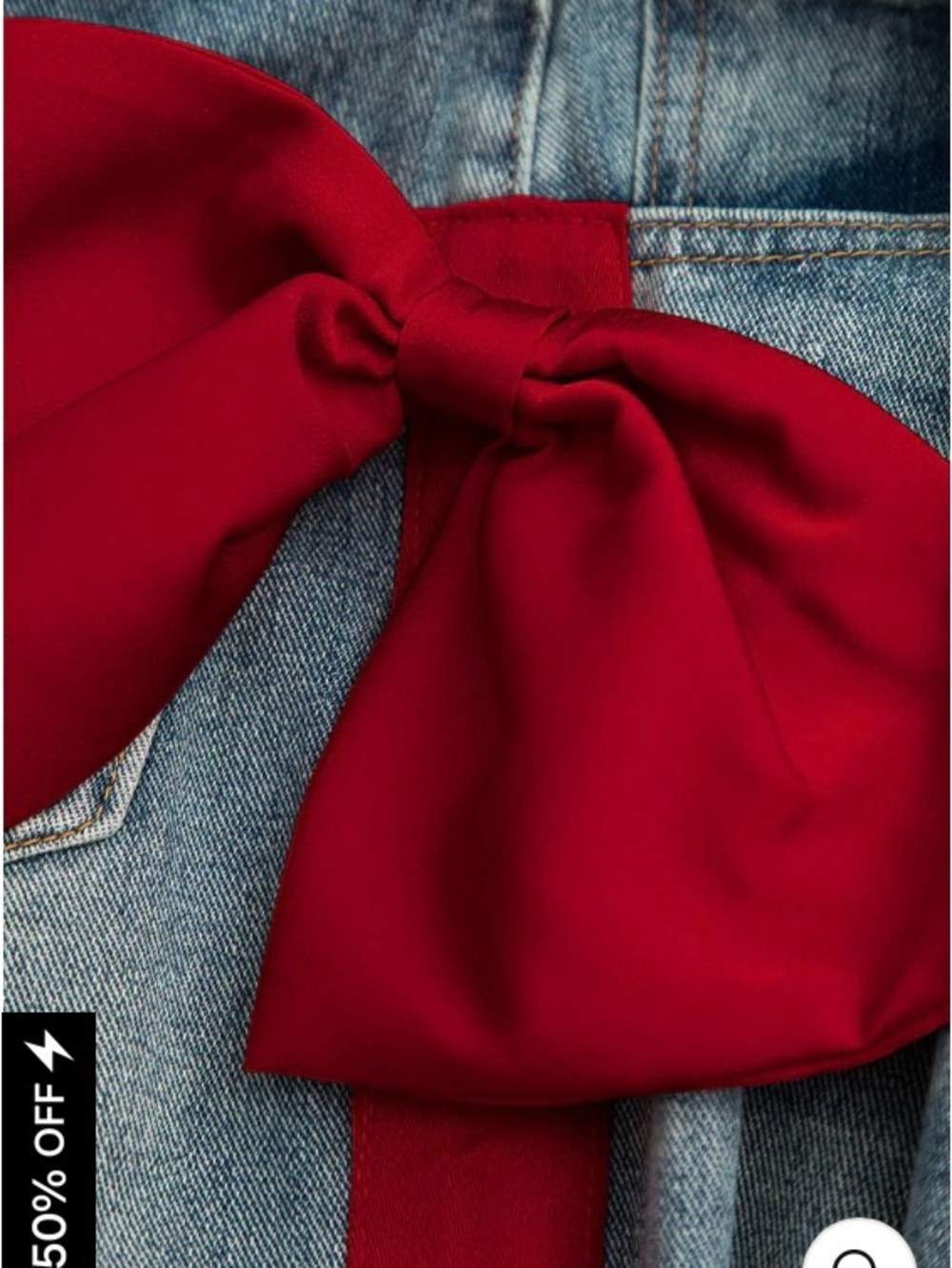Women’s Flare & Wide Leg Jeans with Red Bow Accent